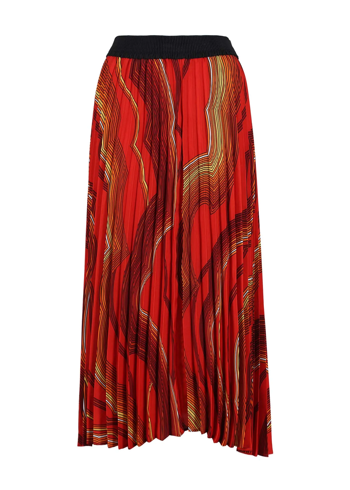 Aurora Pleated Skirt Orange in Polyester