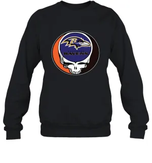 Baltimore Ravens Grateful Dead Steal Your Face NFL Football Adult Sweatshirt