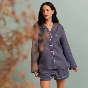 Blueberry Linen Pyjama Shorts