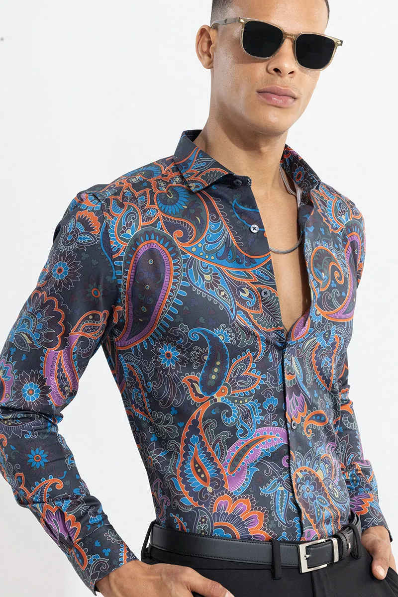 Bohemian Paisley Black Shirt