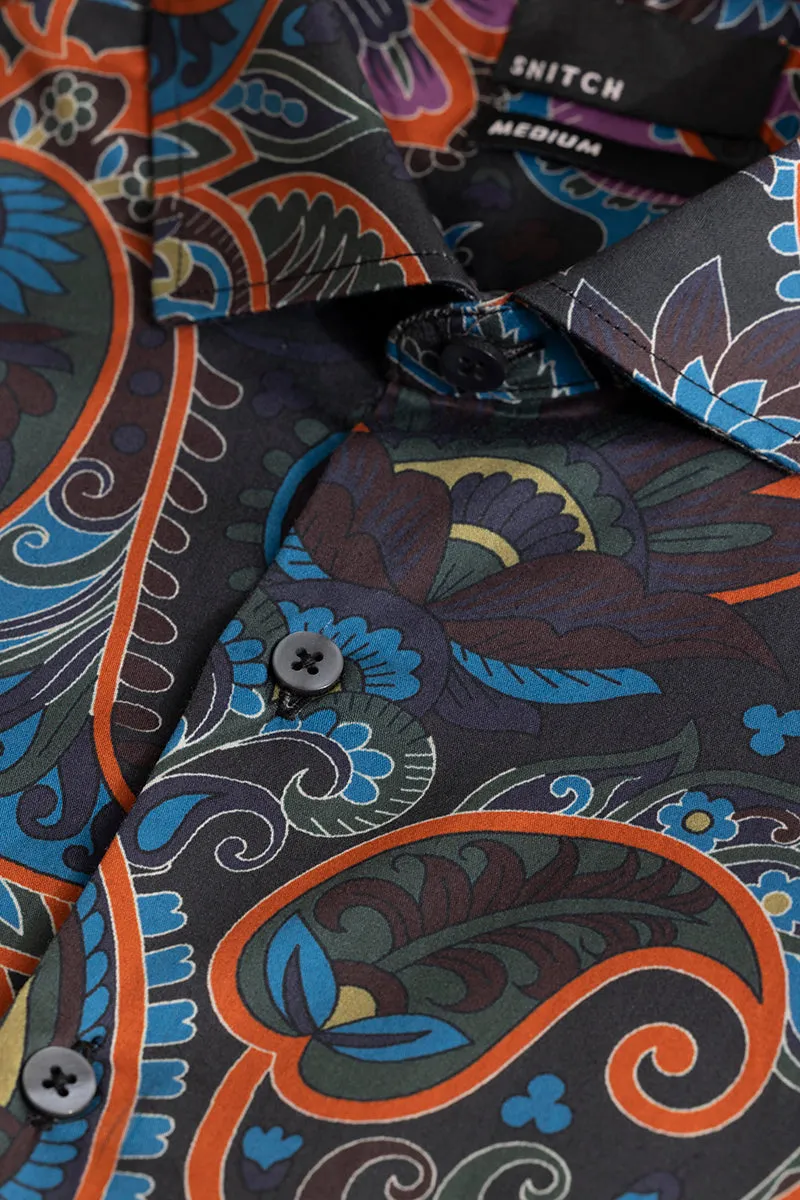 Bohemian Paisley Black Shirt