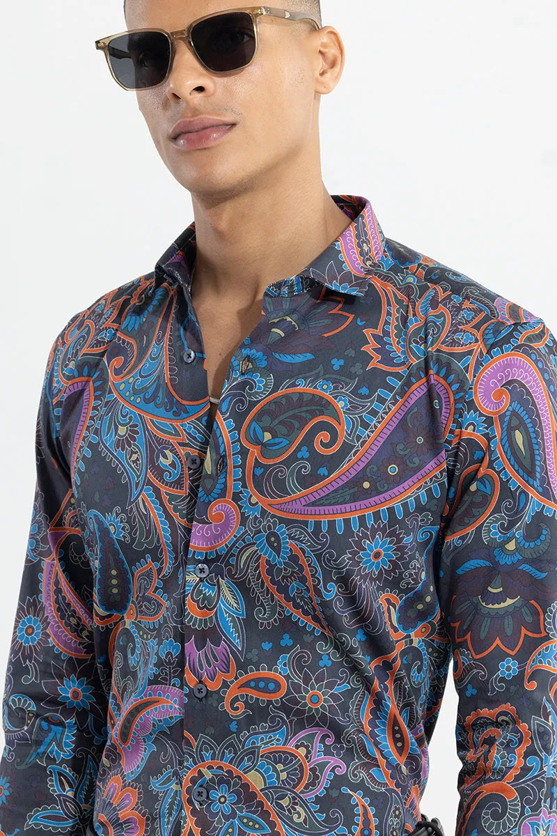 Bohemian Paisley Black Shirt