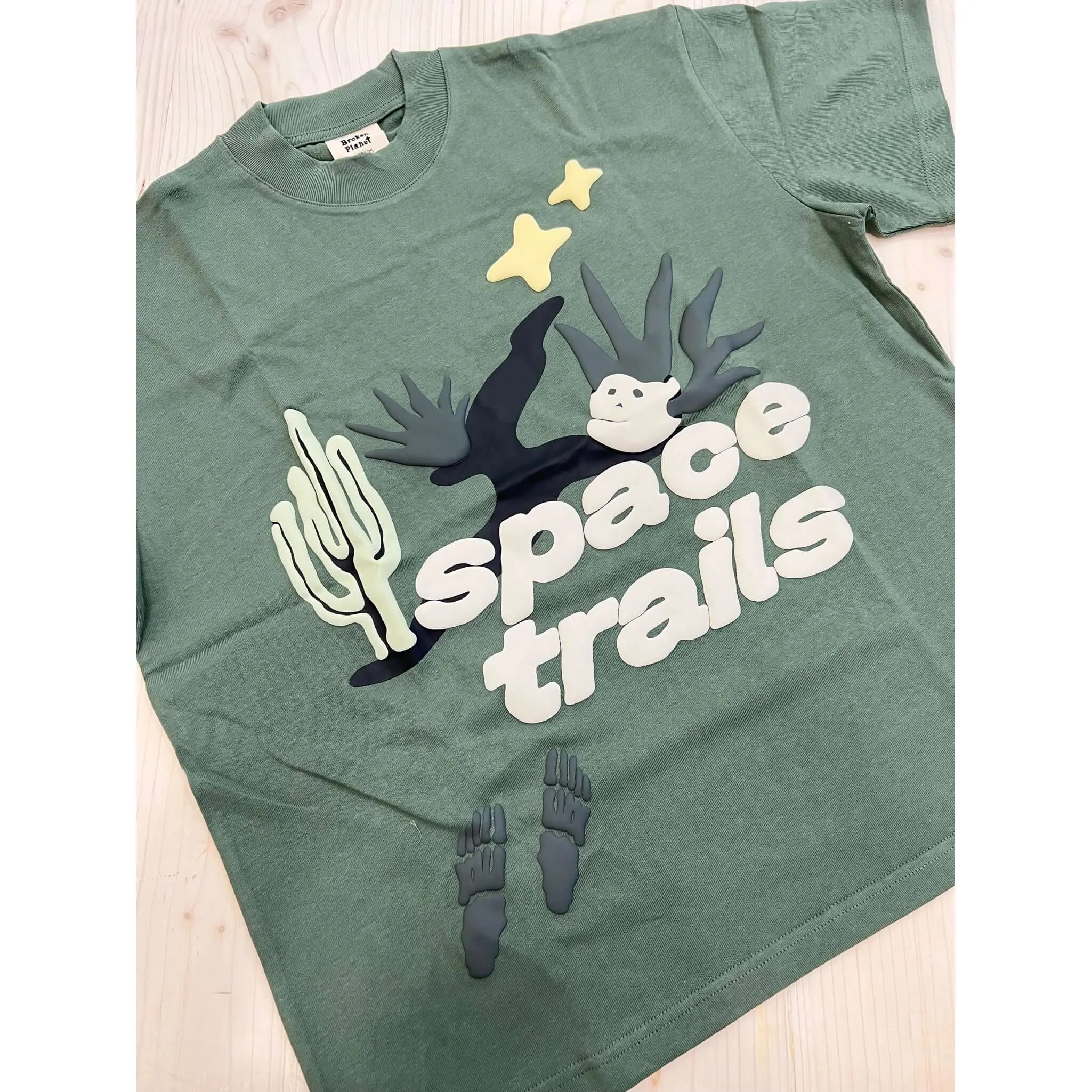 Broken Planet Market Space Trails T-Shirt Agave Green