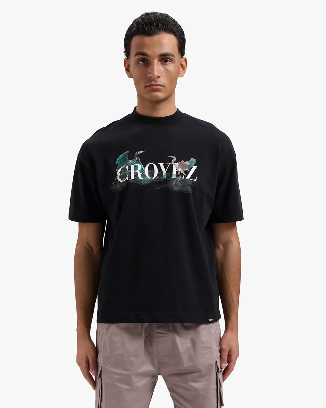 Croyez Blue Heron T-Shirt | Vintage Black