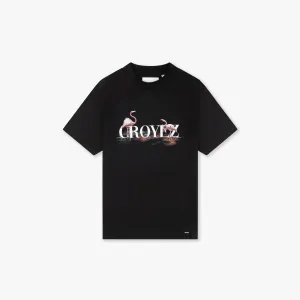 CROYEZ PINK FLAMINGO T-SHIRT - VINTAGE BLACK