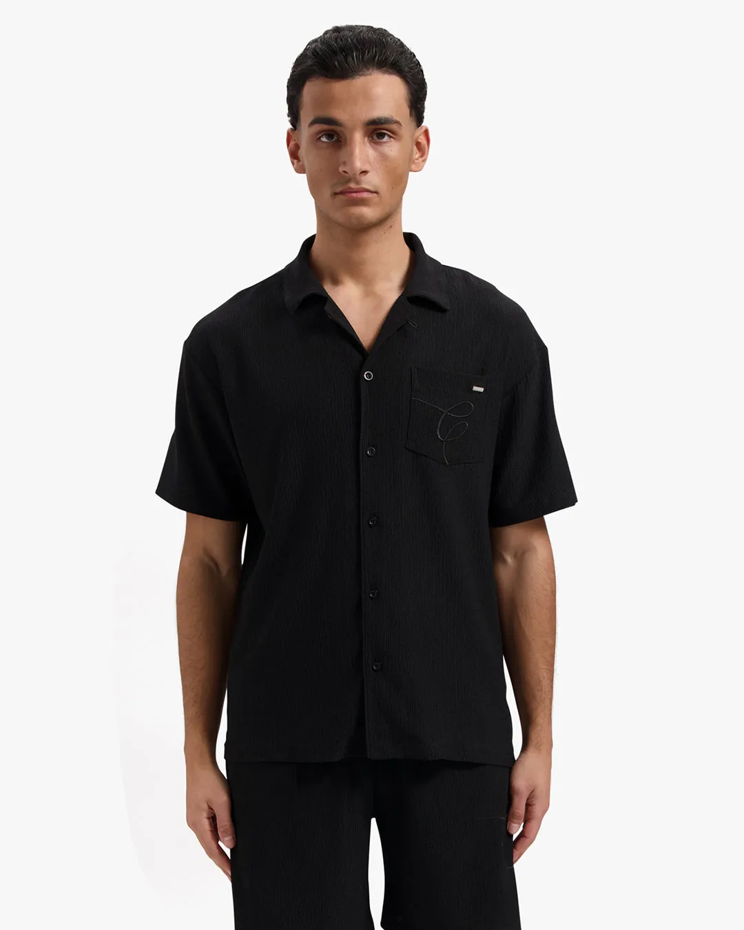 CROYEZ SEERSUCKER SHIRT - VINTAGE BLACK