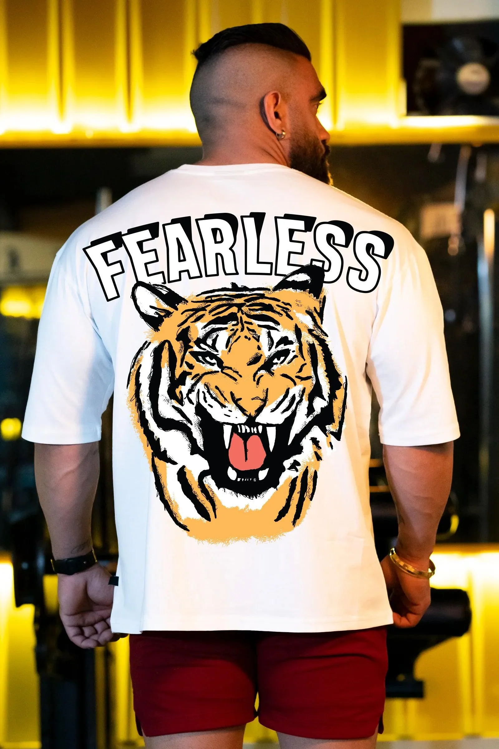 Fearless Roar Oversized T-shirt (White)