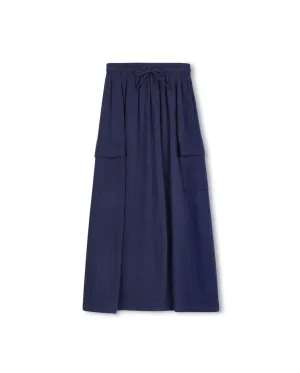 Gauze Pocket Detail Maxi Skirt