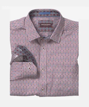 Johnston & Murphy Printed Cotton Shirt - Red