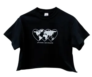 Love Revolution Graphic Black Unisex Cropped Tee