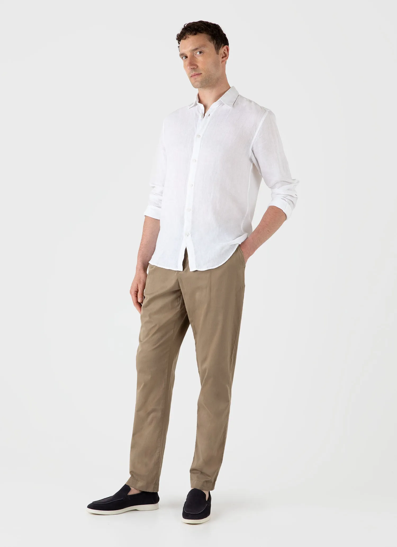 Men's Linen Shirt in White