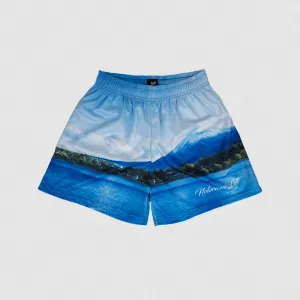 Breathable Mesh Shorts for Hiking - Mt. Fuji Inspired Design