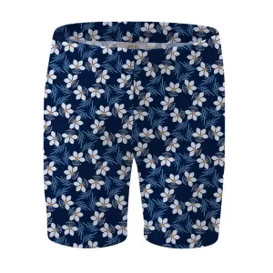 Navy Beeblossom LONG Swim Shorts