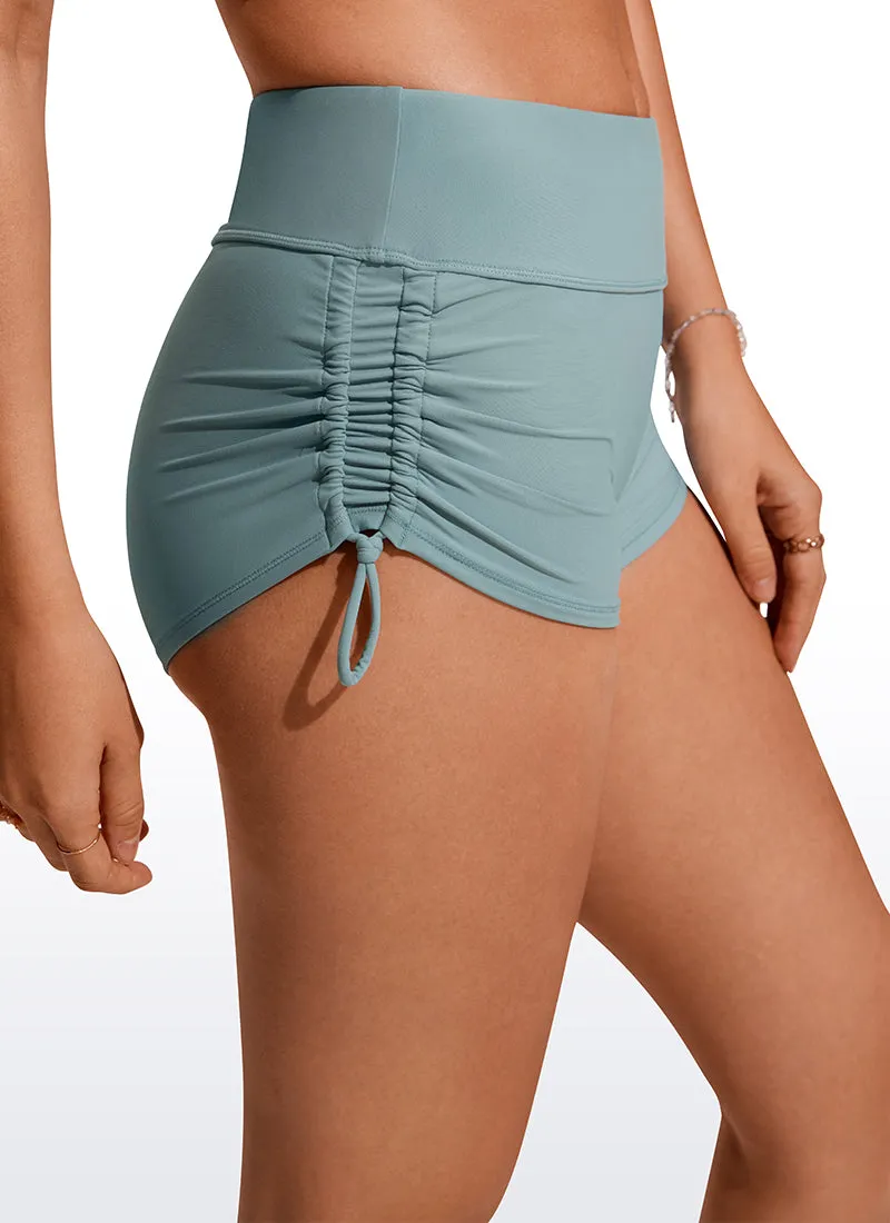 Sunshine High Waisted Swim Shorts - Ruched Side