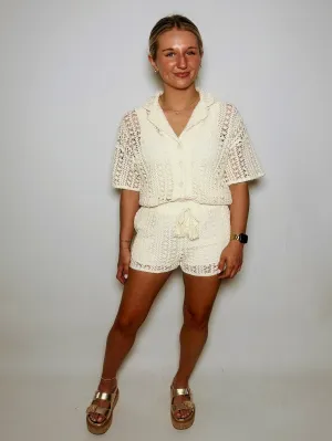 The Cabo Dreams Crochet Shorts - Natural